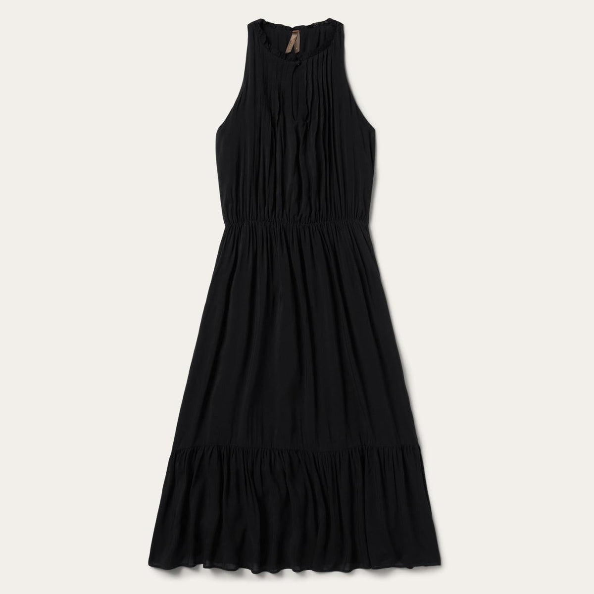 Women Midi | Stetson Solid Rayon Sleeveless Prairie Dress Black