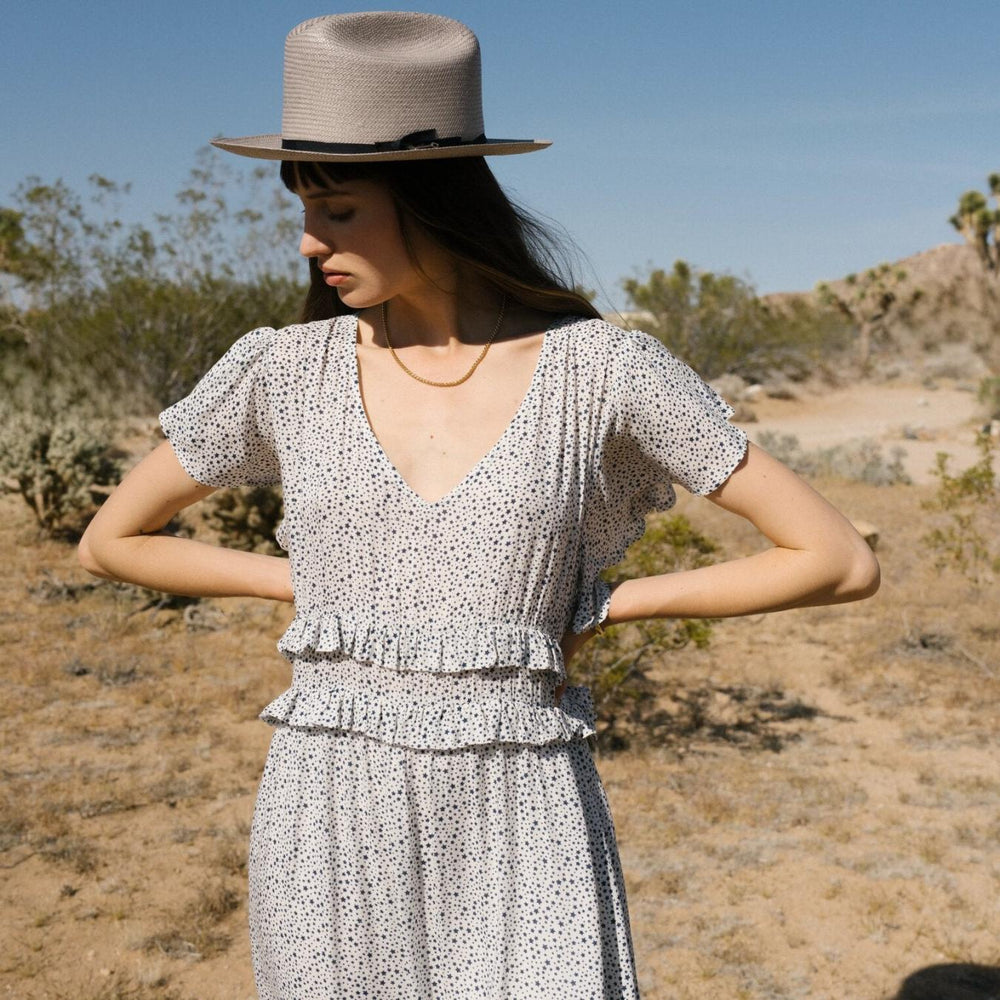 Women Midi | Stetson Stars Print Dress White