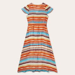 Women Midi | Stetson Sunset Serape Print Rayon Herringbone Wrap Front Dress Multi
