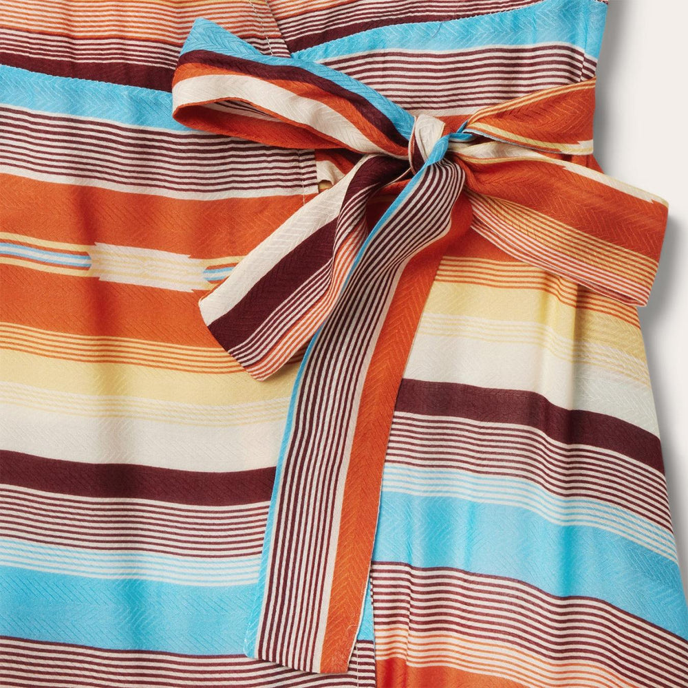 Women Midi | Stetson Sunset Serape Print Rayon Herringbone Wrap Front Dress Multi