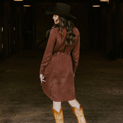 Women Midi | Stetson Tobacco Western Dress Brown