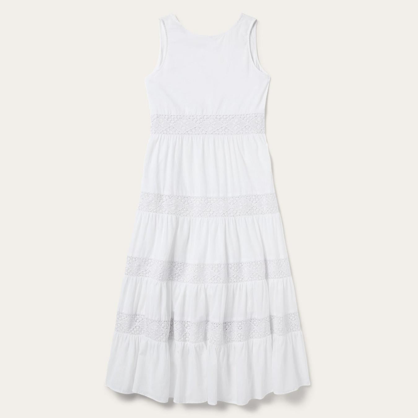 Women Midi | Stetson White Cotton Lawn Sleeveless Dress White
