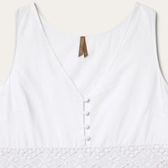 Women Midi | Stetson White Cotton Lawn Sleeveless Dress White