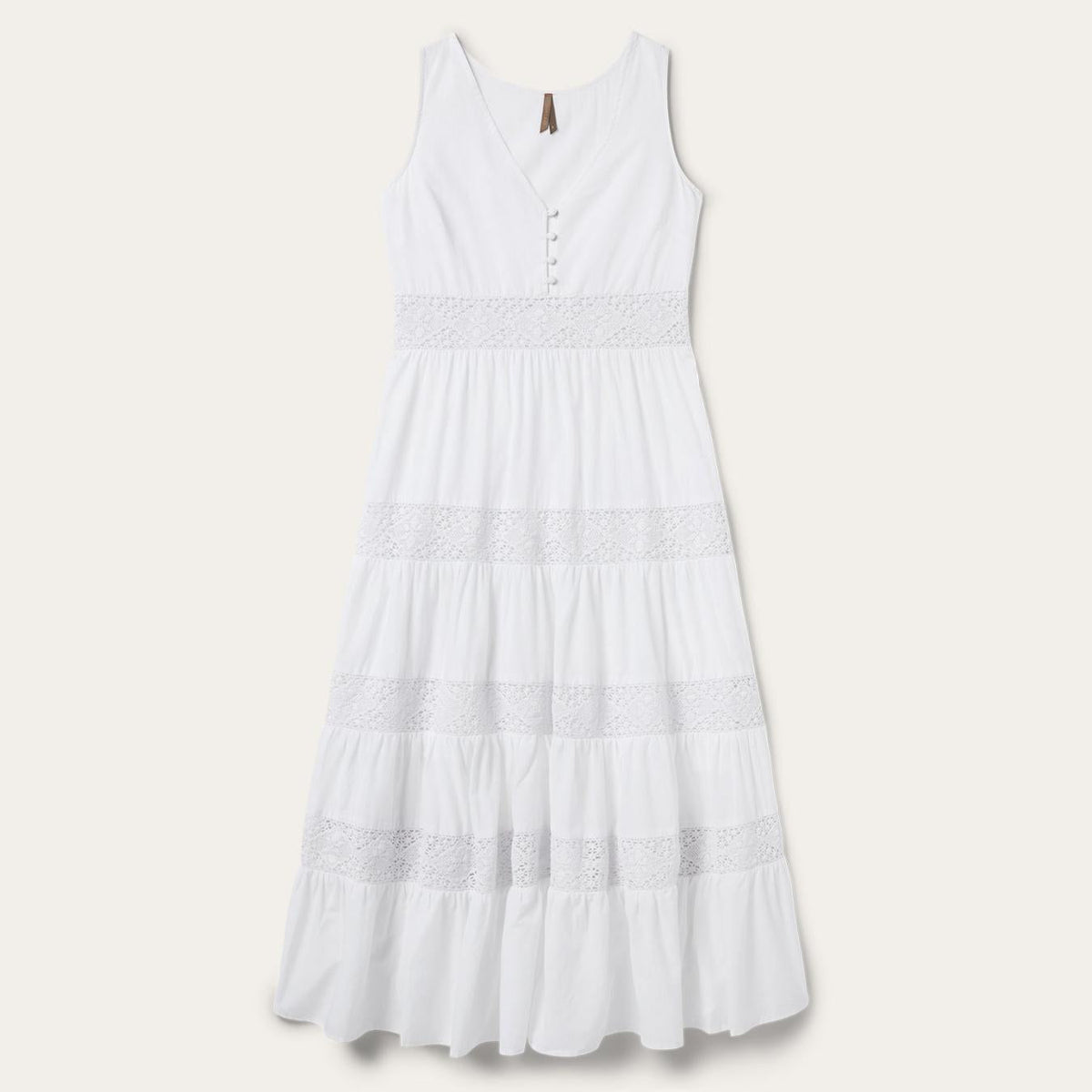 Women Midi | Stetson White Cotton Lawn Sleeveless Dress White