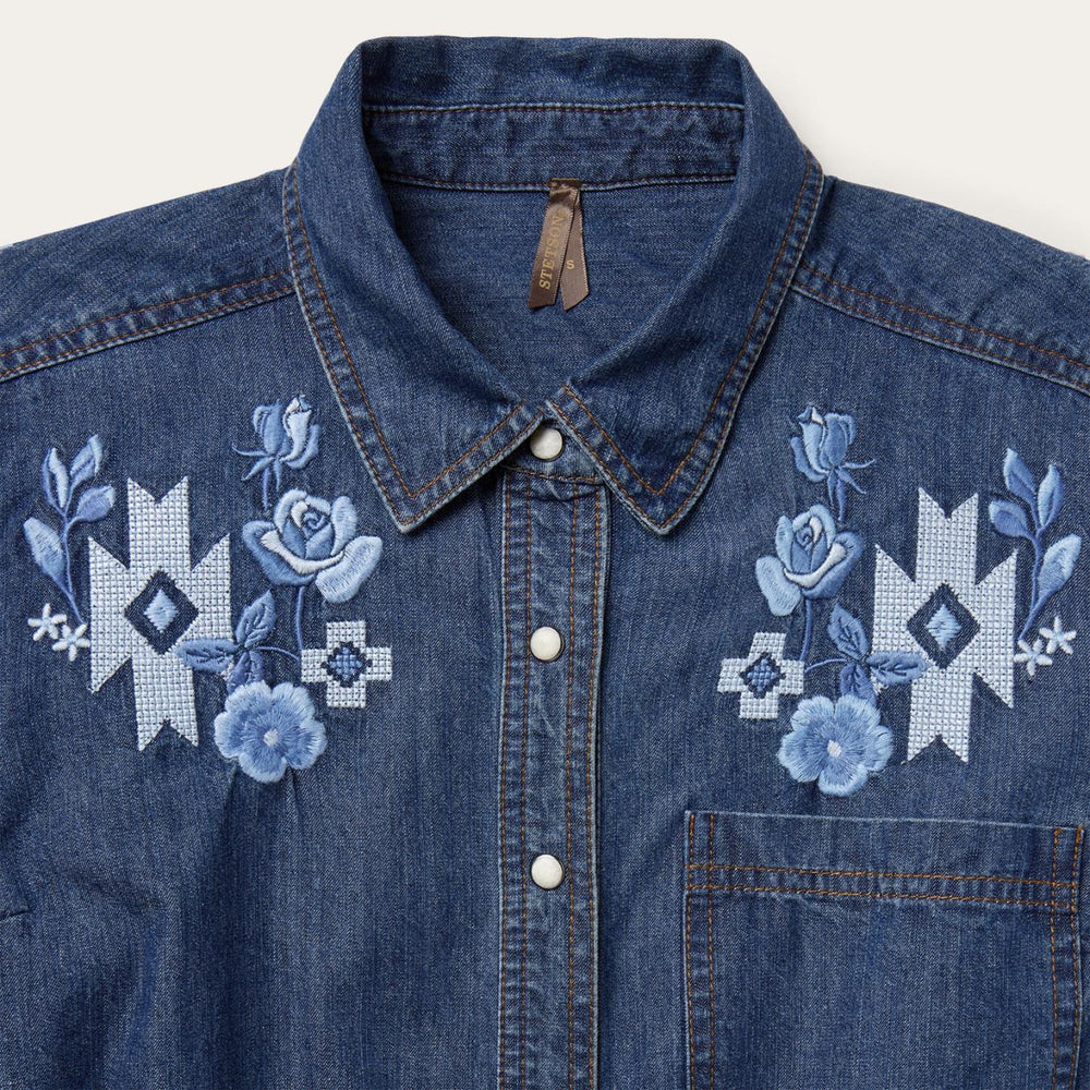 Women Mini | Stetson Dark Blue Denim Shirt Dress Blue