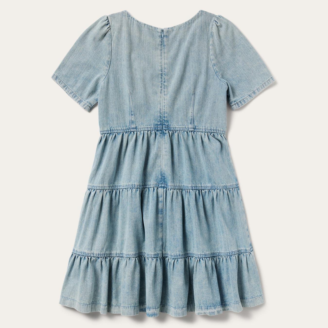 Women Mini | Stetson Denim Dress With Tiered Skirt Blue