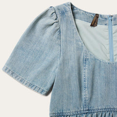 Women Mini | Stetson Denim Dress With Tiered Skirt Blue