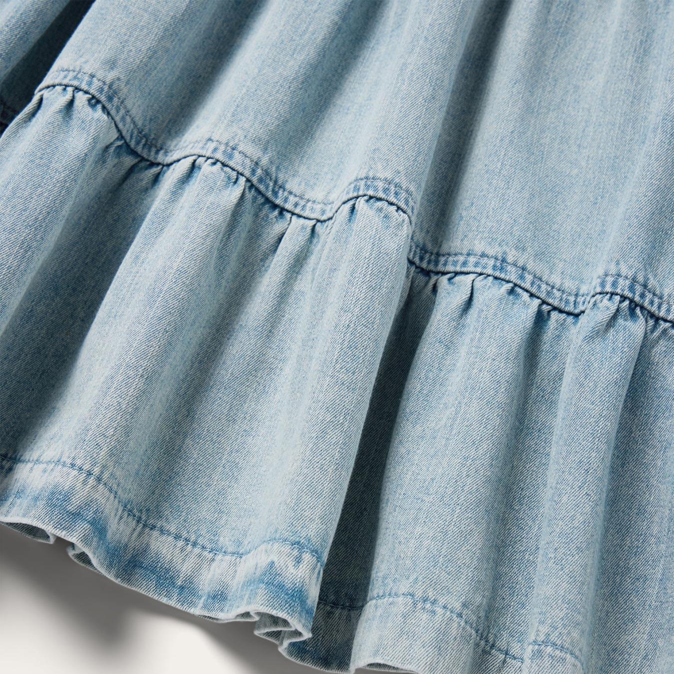 Women Mini | Stetson Denim Dress With Tiered Skirt Blue