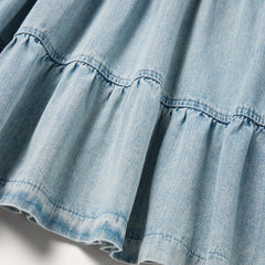Women Mini | Stetson Denim Dress With Tiered Skirt Blue