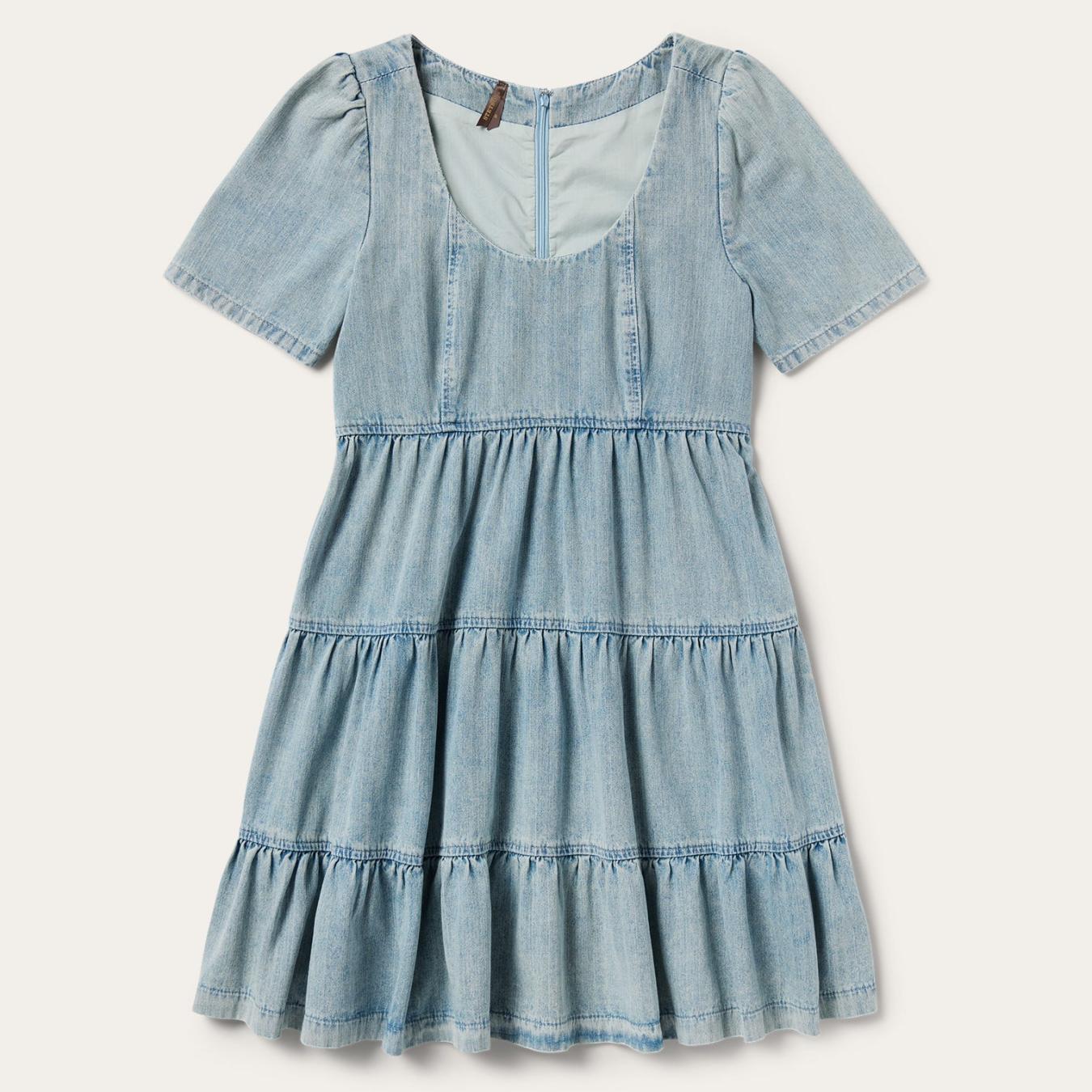 Women Mini | Stetson Denim Dress With Tiered Skirt Blue