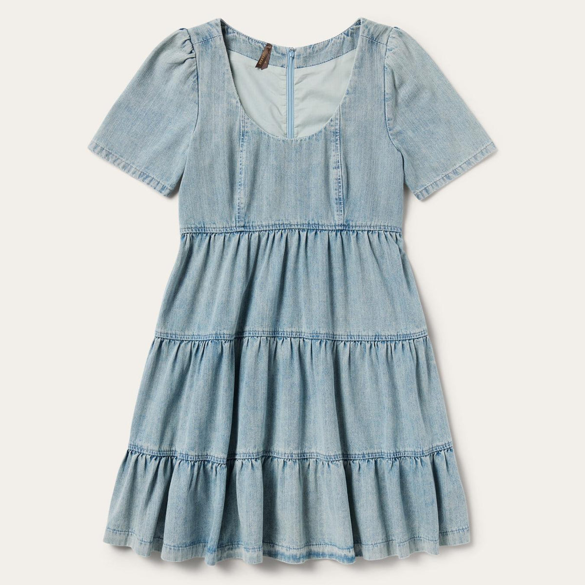 Women Mini | Stetson Denim Dress With Tiered Skirt Blue