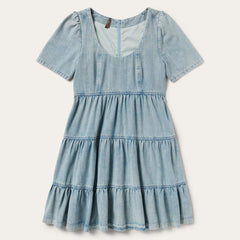 Women Mini | Stetson Denim Dress With Tiered Skirt Blue