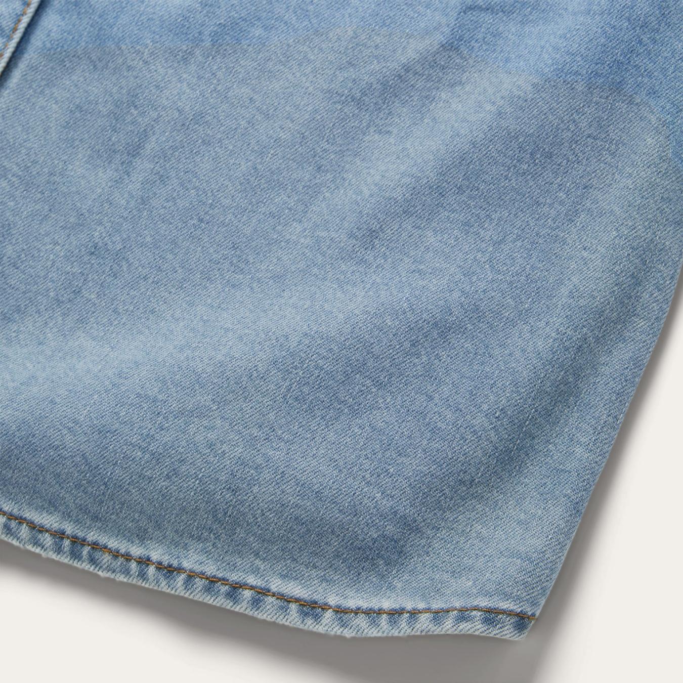 Women Mini | Stetson Embroidered Denim Shirt Dress Blue
