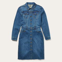 Women Mini | Stetson Premium Denim Shirt Dress Blue