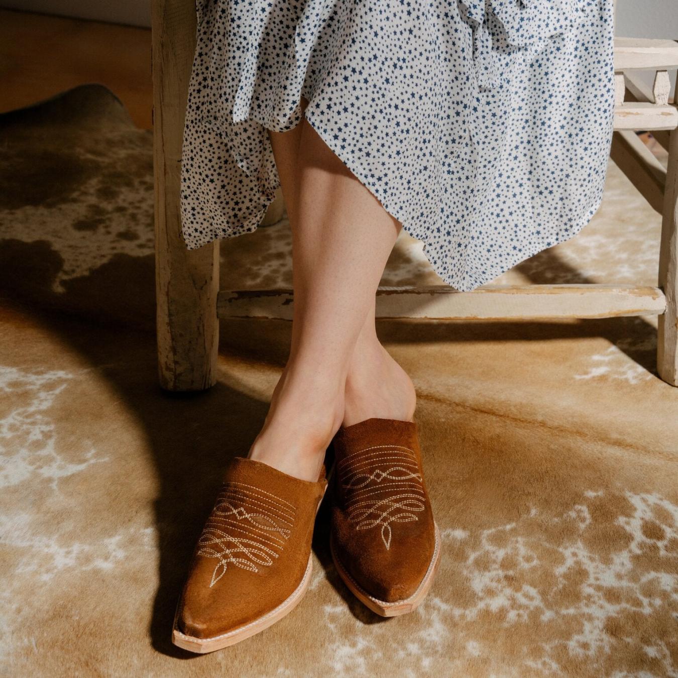 Women Mules | Stetson Reed Western Mules Brown