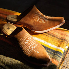 Women Mules | Stetson Reed Western Mules Brown