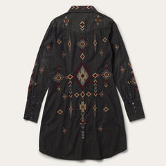 Women Shirt Dresses | Stetson Embroidered Black Denim Shirt Dress Black
