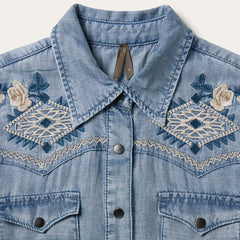 Women Shirt Dresses | Stetson Embroidered Denim Twill Shirt Dress Blue
