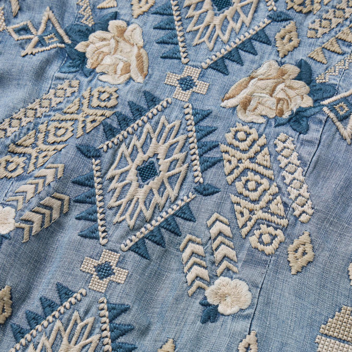 Women Shirt Dresses | Stetson Embroidered Denim Twill Shirt Dress Blue