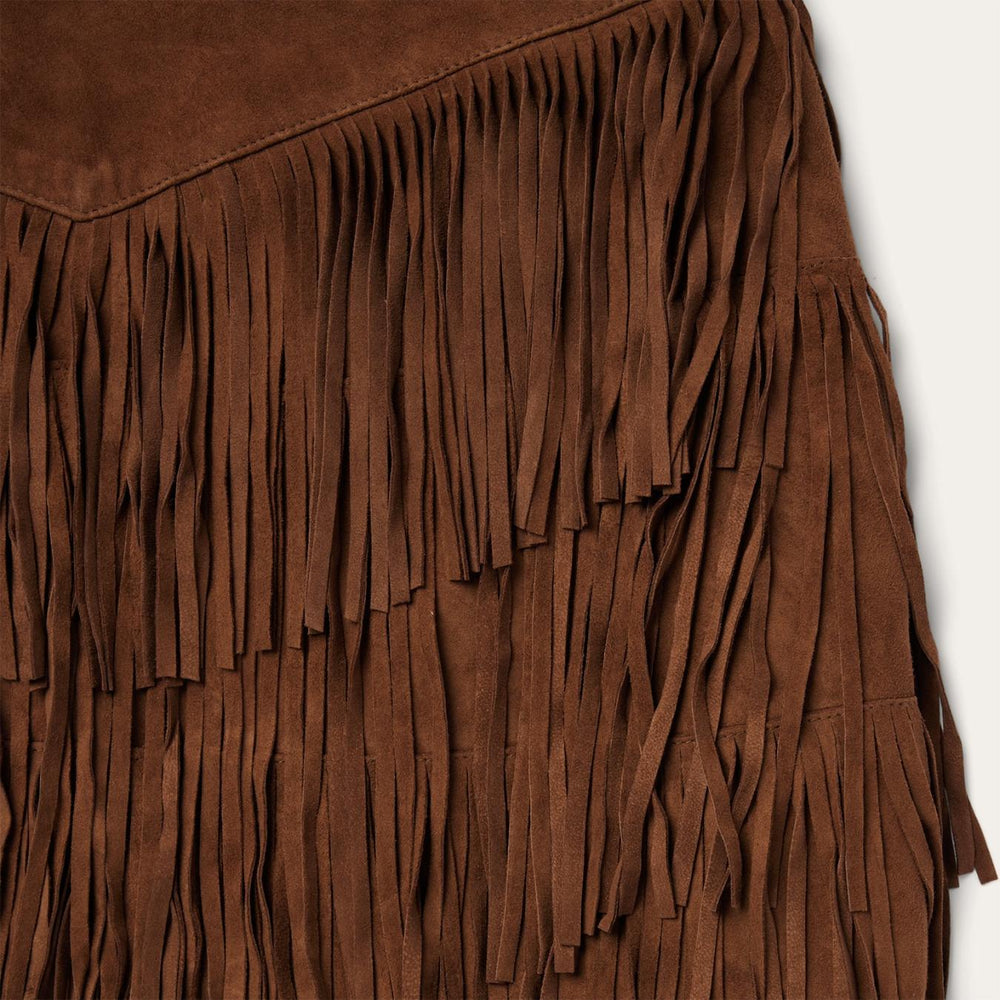 Women Skirts &amp; Shorts | Stetson Lamb Suede Fringe Mini Skirt Brown