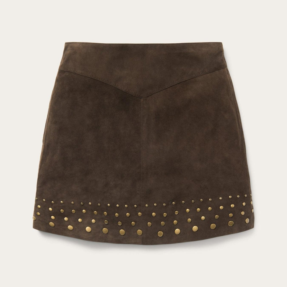 Women Skirts &amp; Shorts | Stetson Lamb Suede Skirt With Nailheads Brown