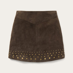 Women Skirts &amp; Shorts | Stetson Lamb Suede Skirt With Nailheads Brown