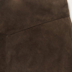 Women Skirts &amp; Shorts | Stetson Lamb Suede Skirt With Nailheads Brown