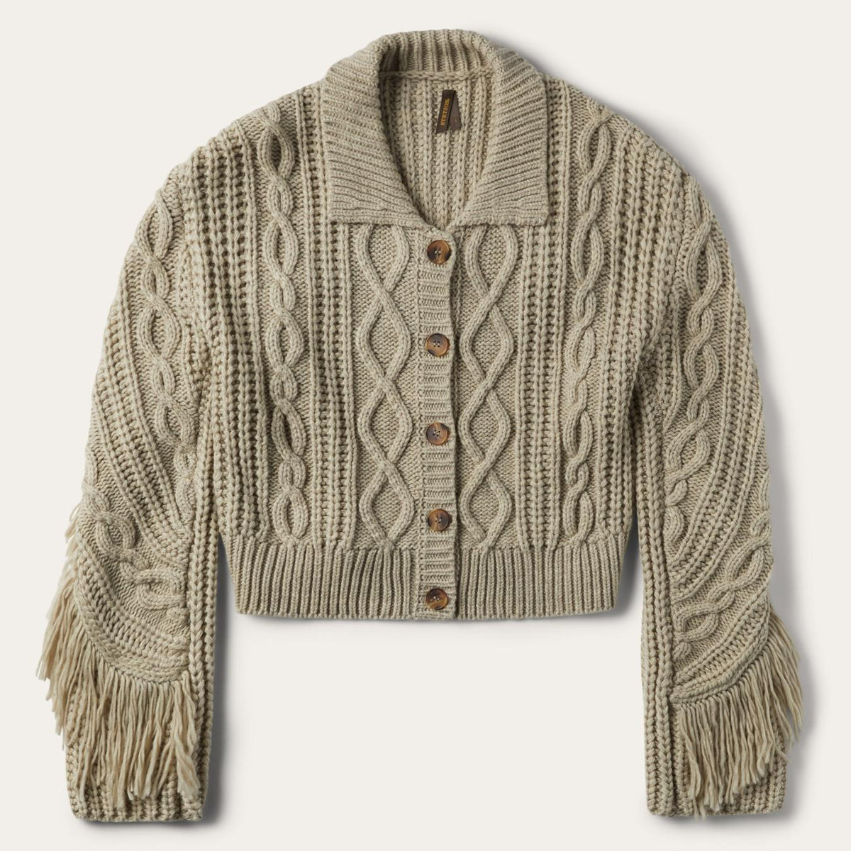 Women Sweaters | Stetson Cream Fringed Cardigan Tan