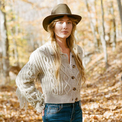 Women Sweaters | Stetson Cream Fringed Cardigan Tan