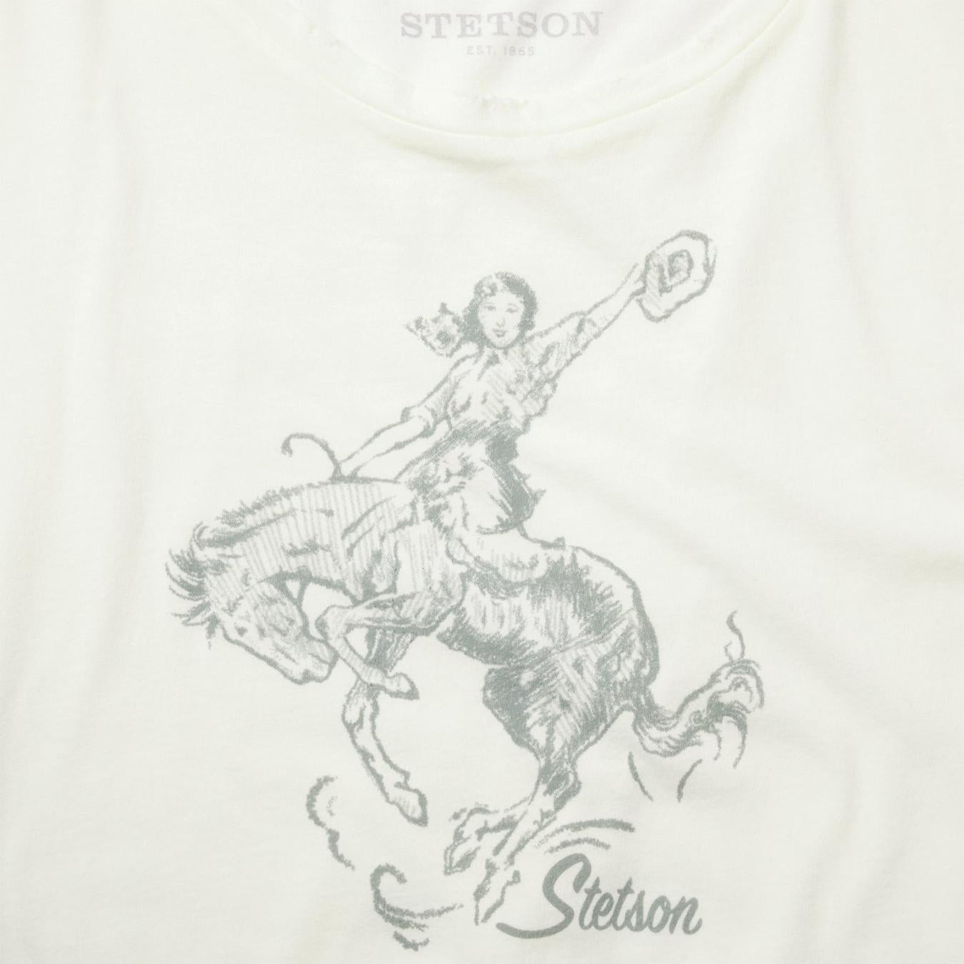 Women Tees | Stetson Bucking Cowgirl Graphic Tee White