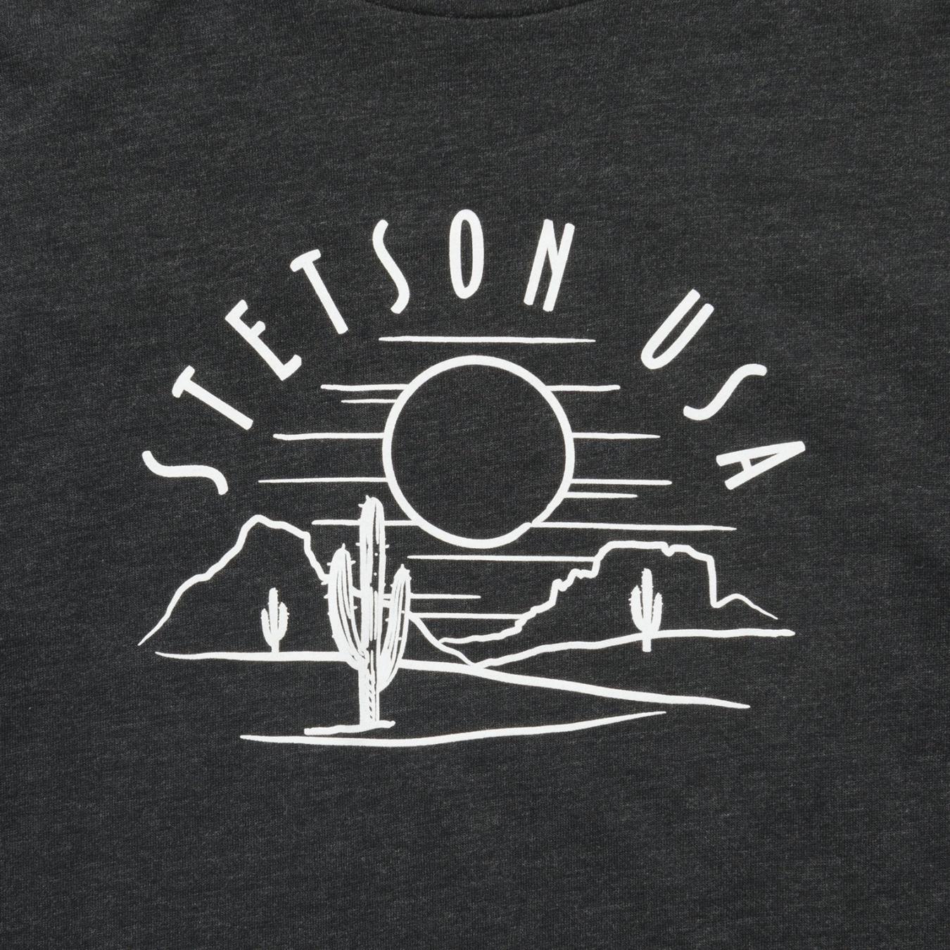 Women Tees | Stetson Cactus And Sunset Graphic Tee Black
