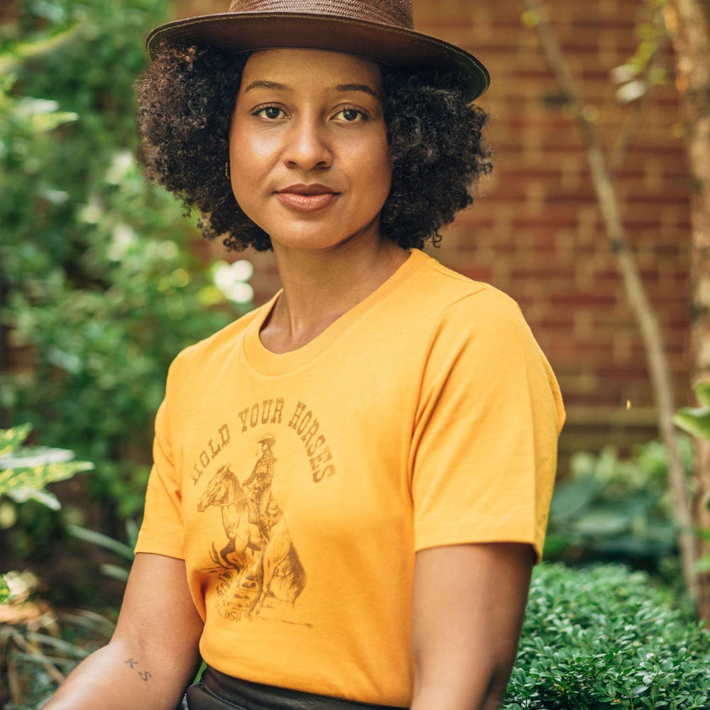 Women Tees | Stetson Hold Your Horses Graphic Tee Yellow