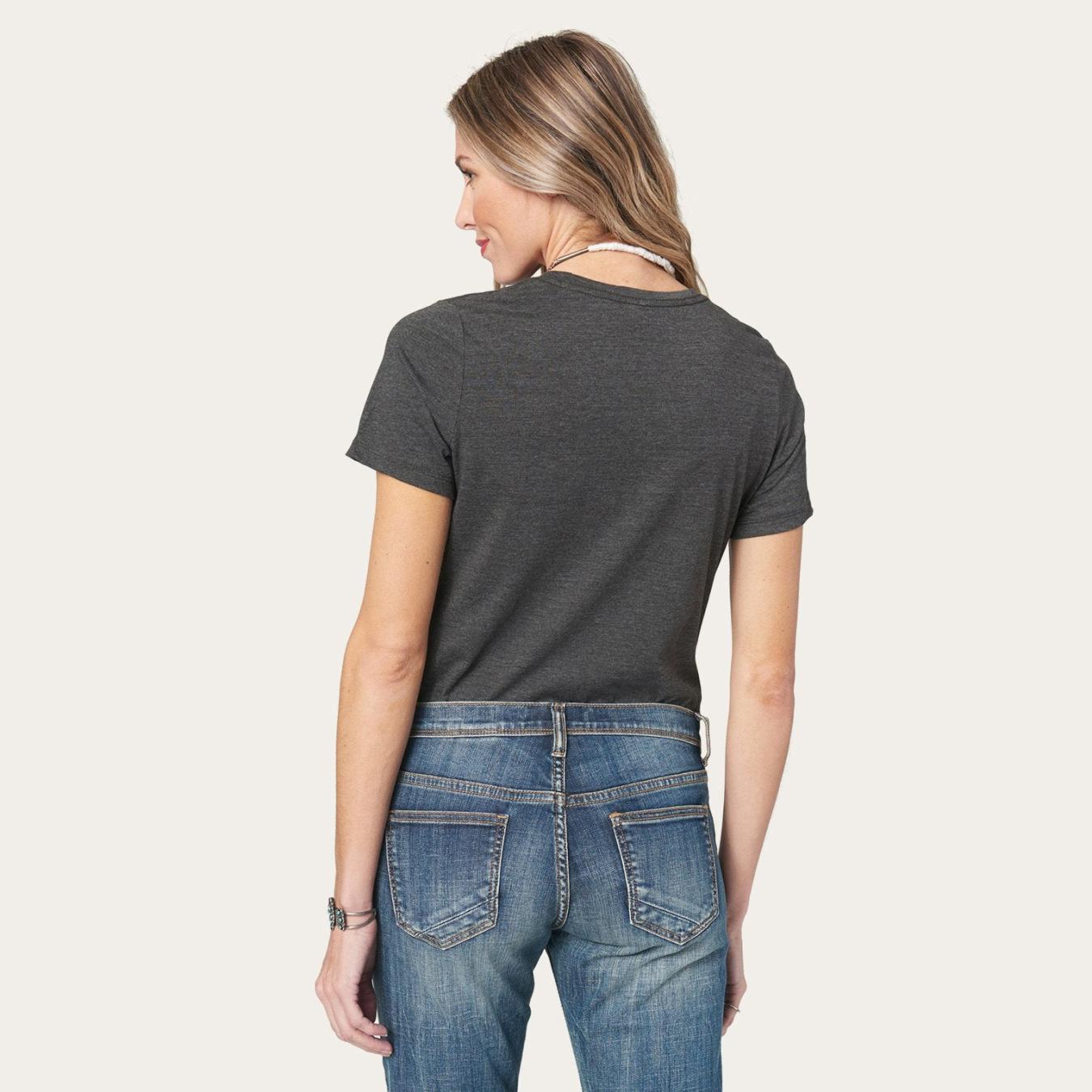 Women Tees | Stetson Riding Into The Sunset Graphic Tee Grey