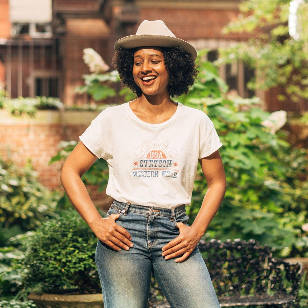 Women Tees | Stetson Sunrise Graphic Tee White