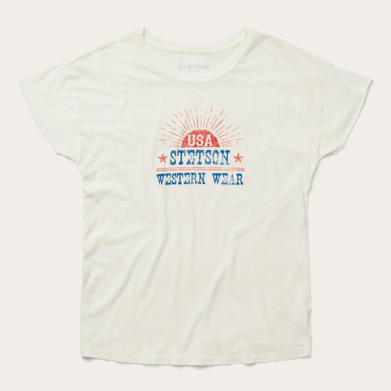 Women Tees | Stetson Sunrise Graphic Tee White