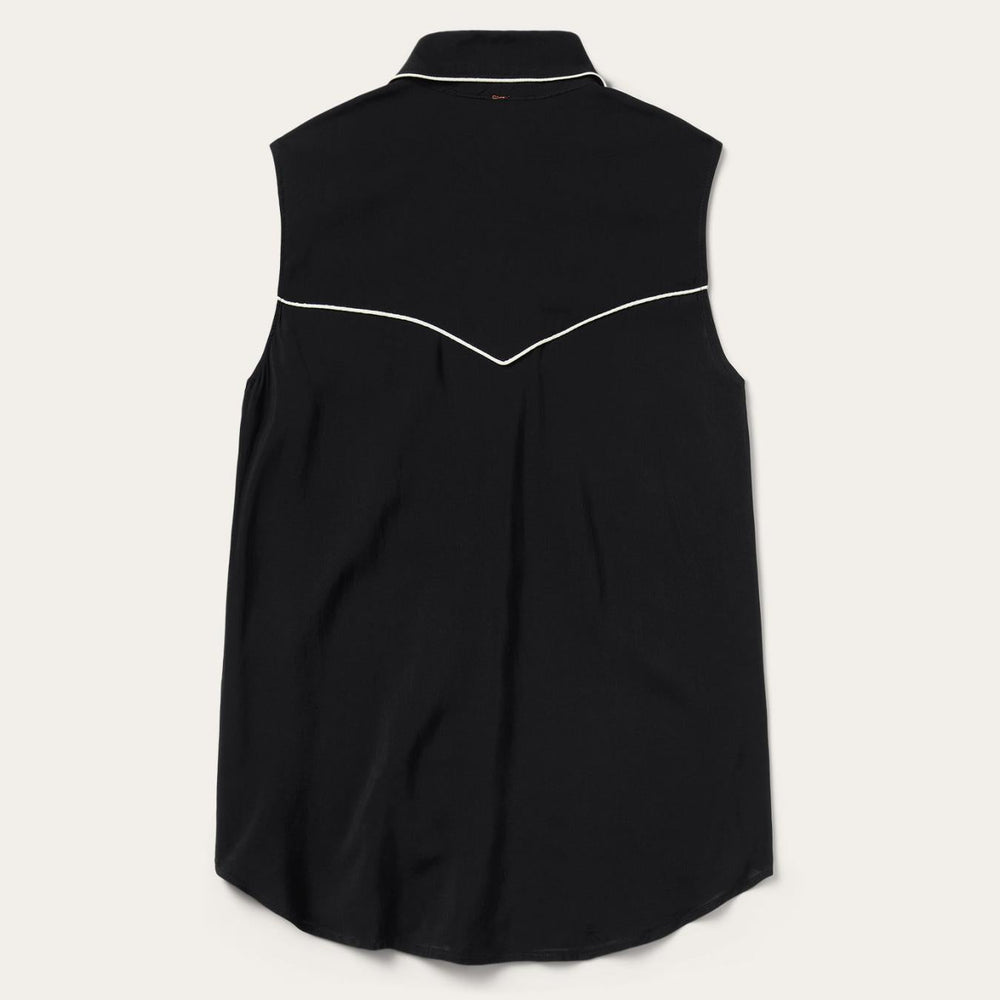 Women Western Shirts | Stetson Black Sleeveless Western Shirt Black