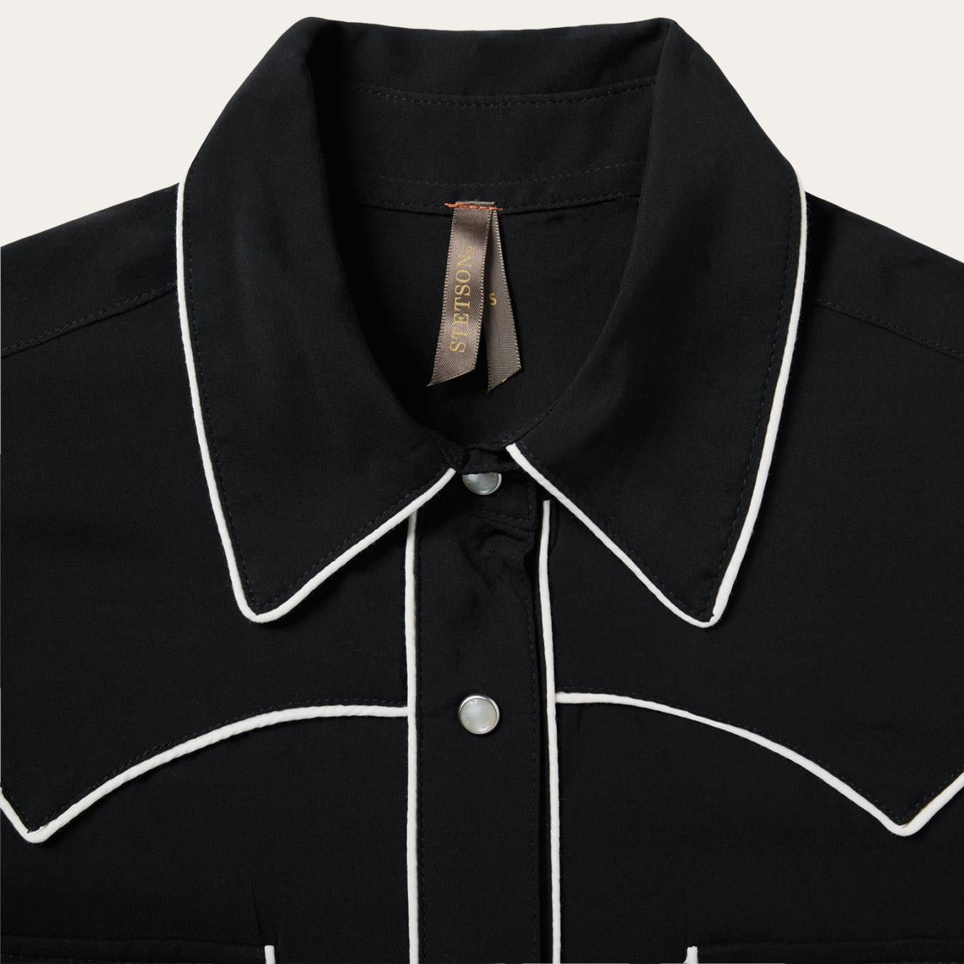Women Western Shirts | Stetson Black Sleeveless Western Shirt Black