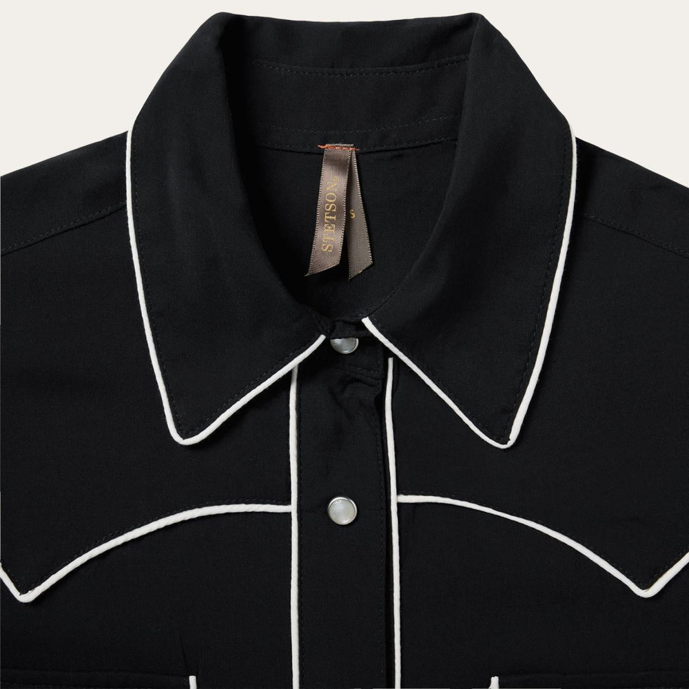 Women Western Shirts | Stetson Black Sleeveless Western Shirt Black