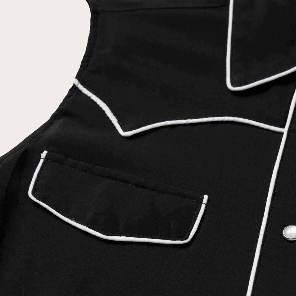 Women Western Shirts | Stetson Black Sleeveless Western Shirt Black
