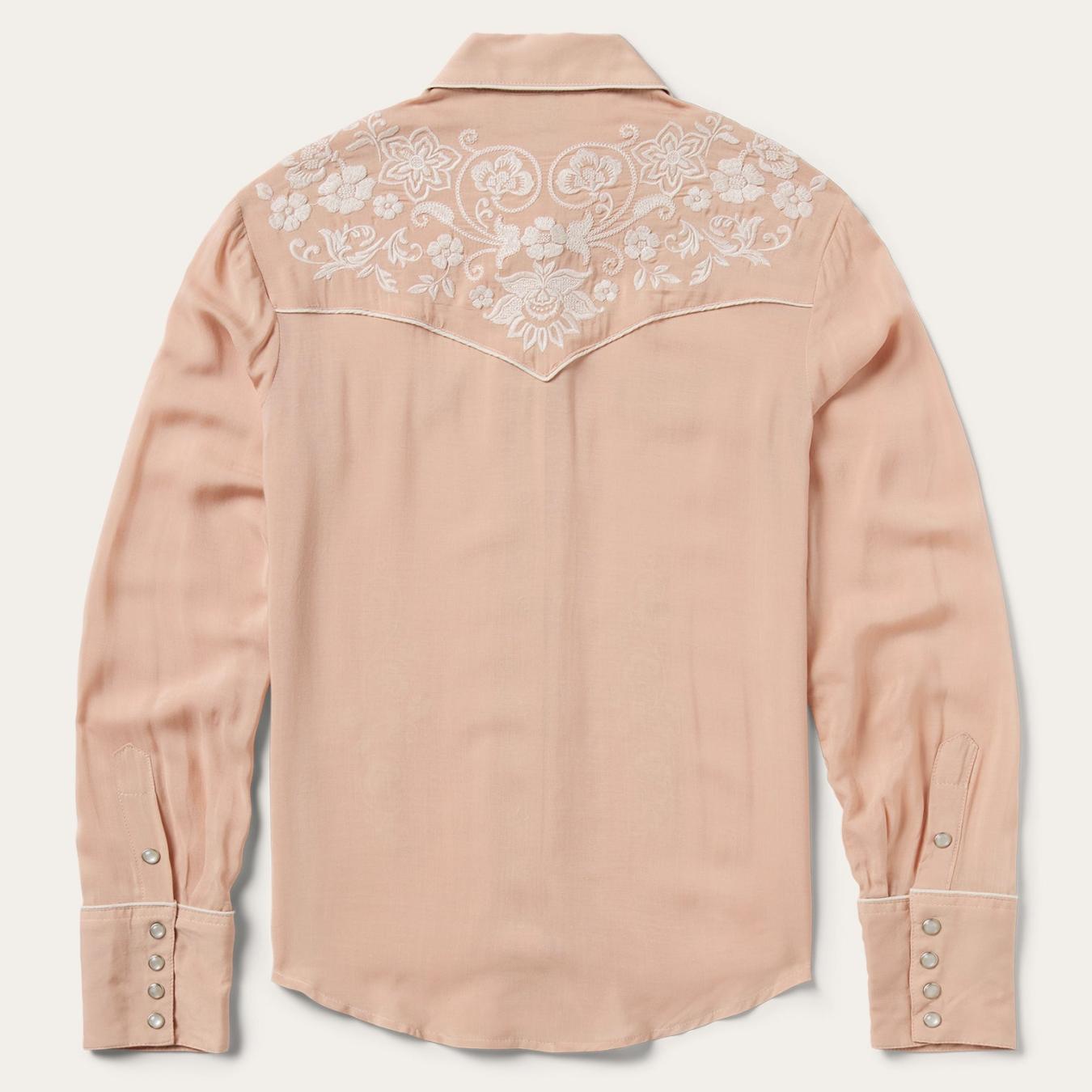 Women Western Shirts | Stetson Blush Embroidered Western Shirt Pink