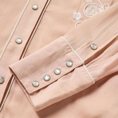 Women Western Shirts | Stetson Blush Embroidered Western Shirt Pink