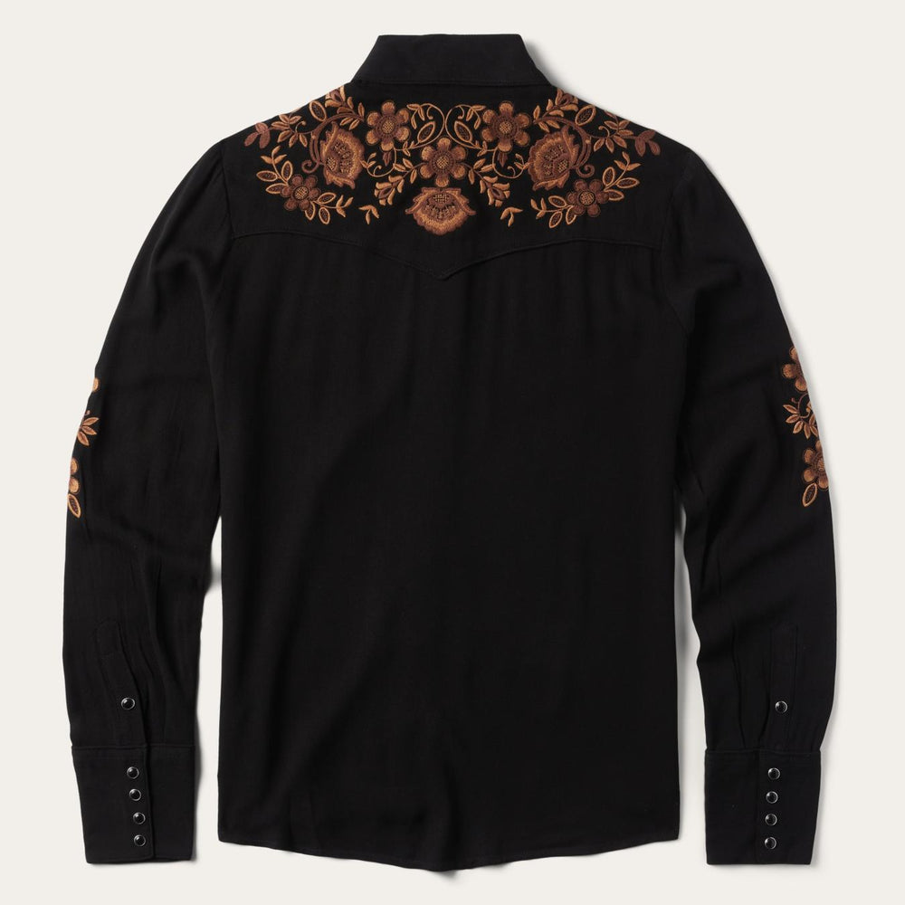 Women Western Shirts | Stetson Crepe Western Shirt Black