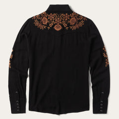 Women Western Shirts | Stetson Crepe Western Shirt Black