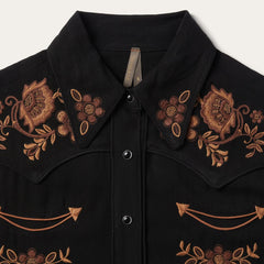 Women Western Shirts | Stetson Crepe Western Shirt Black