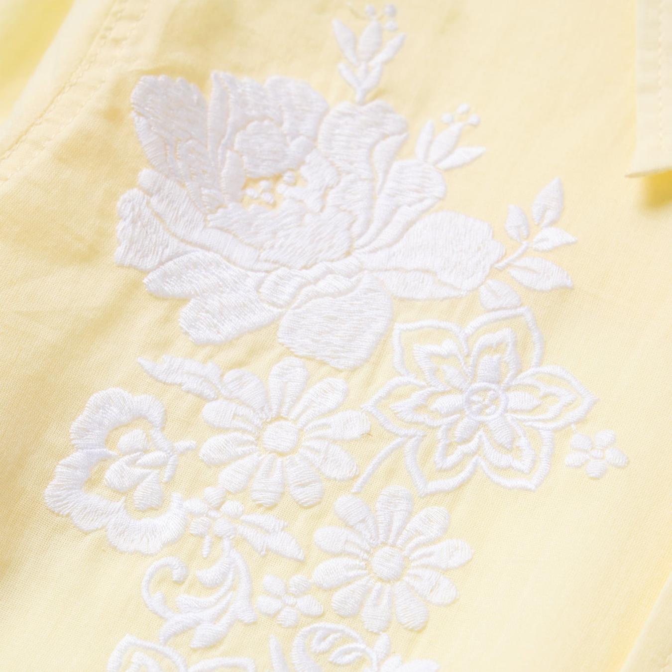 Women Western Shirts | Stetson Embroidered Cotton Lawn Snap Front Shirt Yellow
