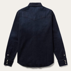 Women Western Shirts | Stetson Embroidered Dark Denim Snap Front Shirt Blue