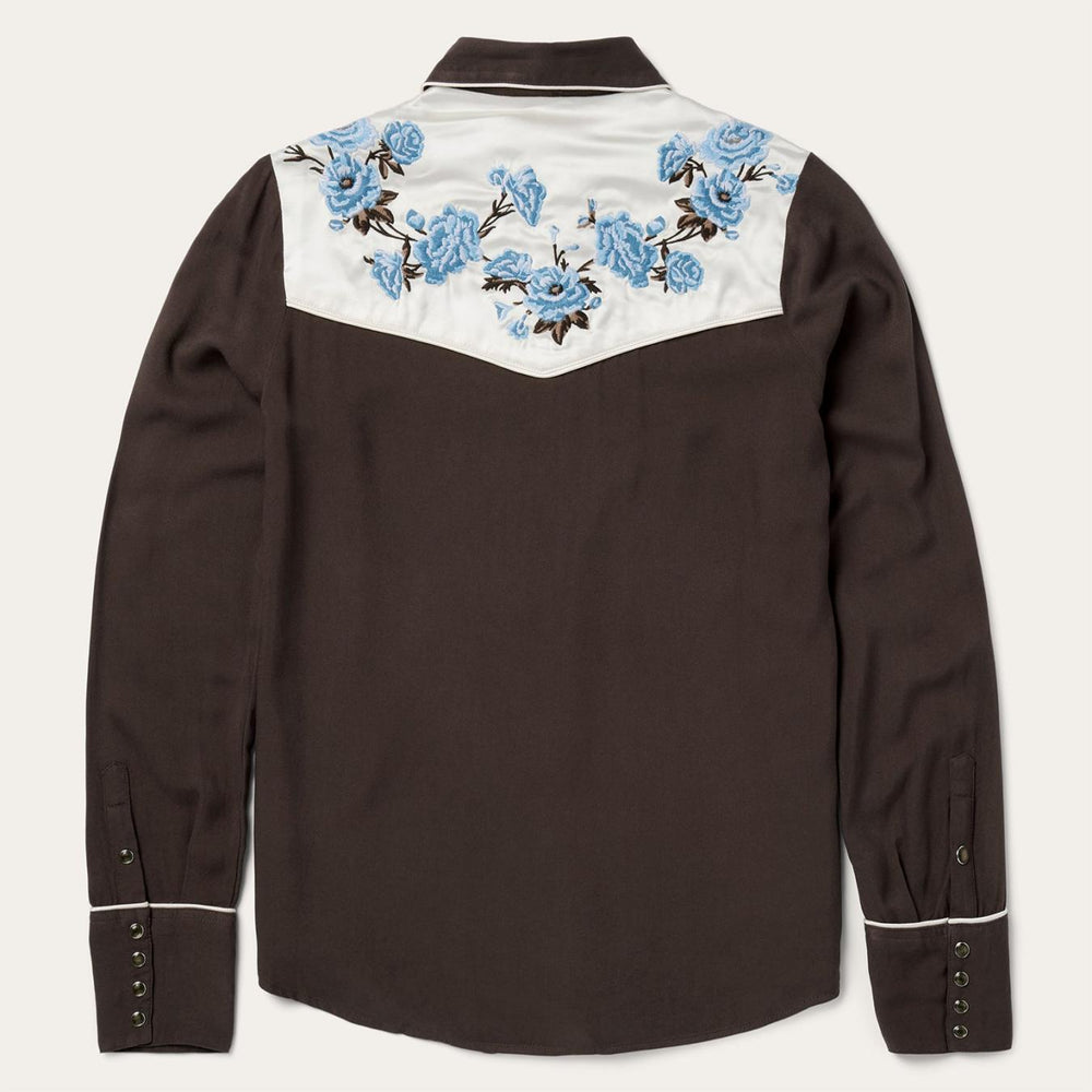 Women Western Shirts | Stetson Embroidered Western Shirt Brown
