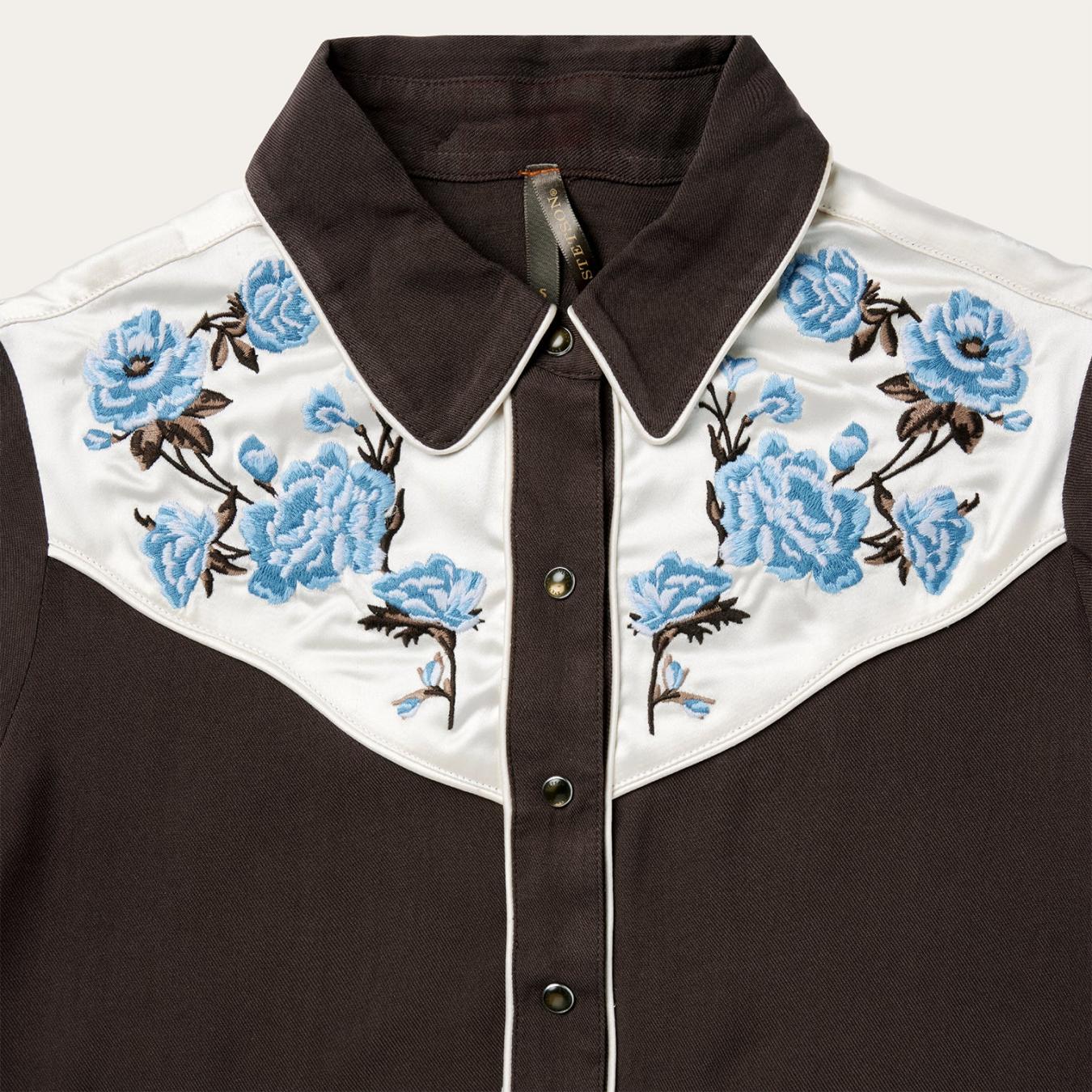 Women Western Shirts | Stetson Embroidered Western Shirt Brown