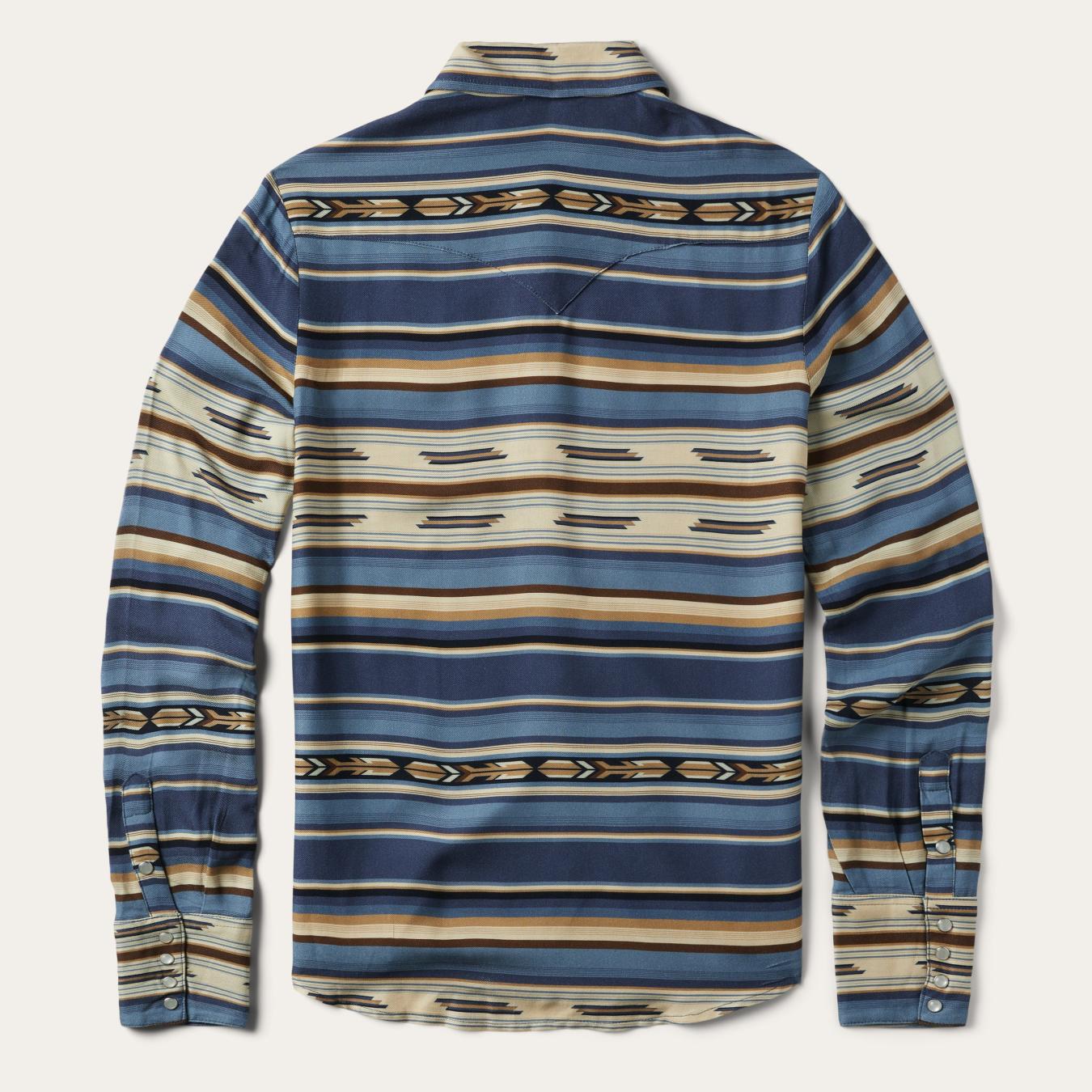 Women Western Shirts | Stetson Indigo Serape Print Shirt Blue
