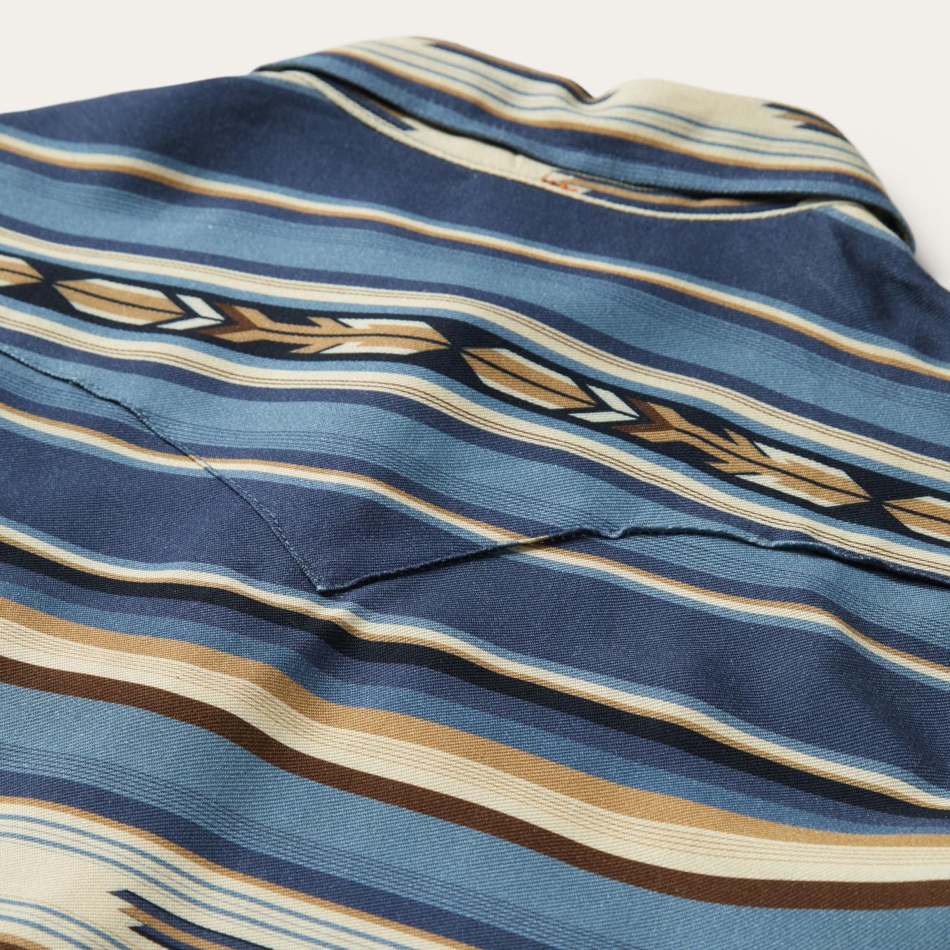 Women Western Shirts | Stetson Indigo Serape Print Shirt Blue